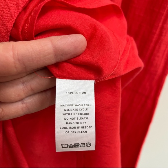 Lilla P Coral Orange Red Women's Midi Skirt Pull On Elastic Waist Pockets XL - Picture 10 of 10